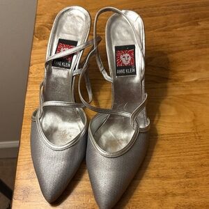 Anne Klein Metallic Silver Heels